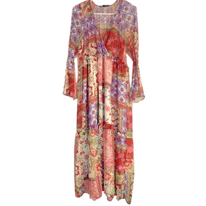 ZARA DRESS TIERED FLORAL DRESS MOSAIC PRINTS MEDIUM / LARGE NWOT